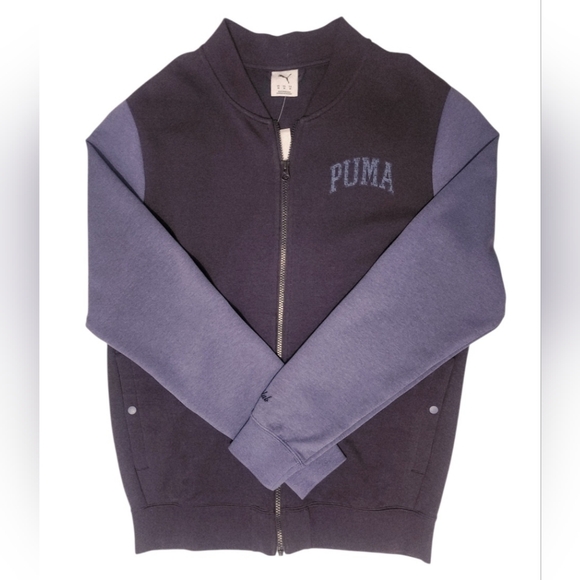 Mens PUMA Lightweight Bomber Jacket Two Tone Navy Size Medium - Picture 4 of 16